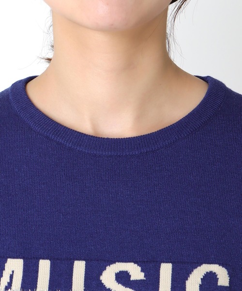 Cepica(セピカ)の「ラメロゴジャガードプルオーバー(Tシャツ/カットソー・レディース・ブルー/ブラック・FREE)」の5枚目の写真