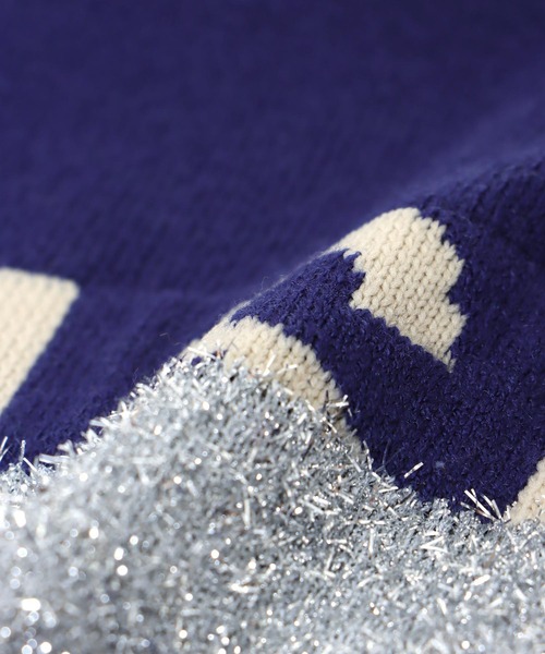 Cepica(セピカ)の「ラメロゴジャガードプルオーバー(Tシャツ/カットソー・レディース・ブルー/ブラック・FREE)」の9枚目の写真