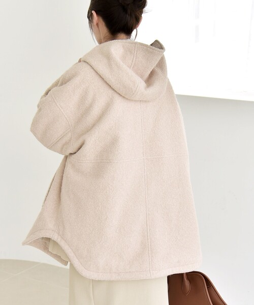セール】quaranciel: スタンドカラー フーデット ミディ コート