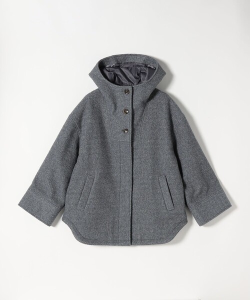 セール】quaranciel: スタンドカラー フーデット ミディ コート