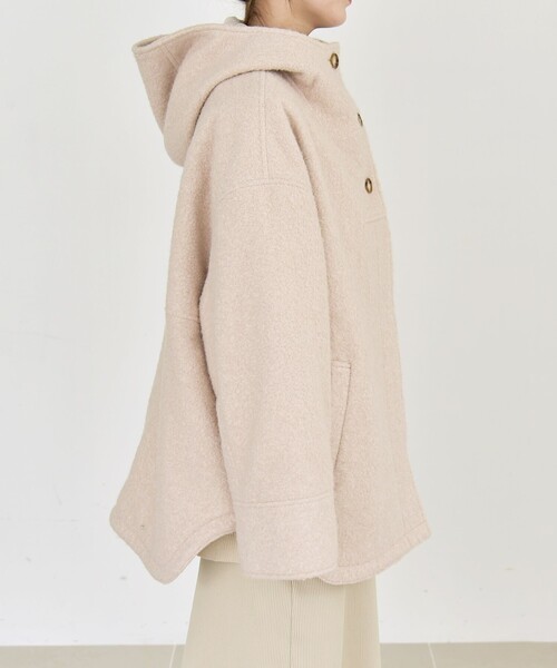 セール】quaranciel: スタンドカラー フーデット ミディ コート
