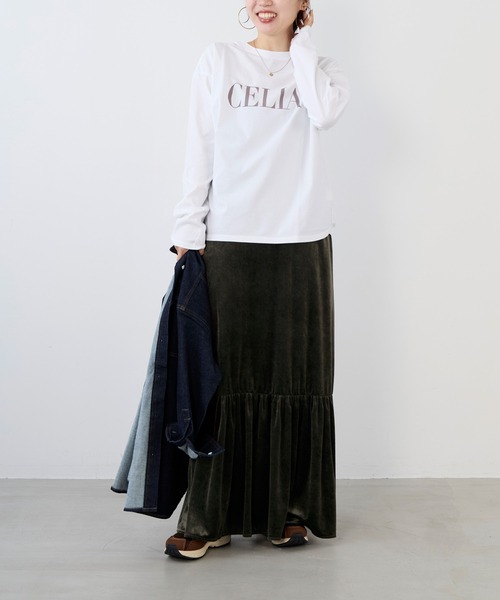 MICA&DEAL(マイカ&ディール)の「"CELIA"ロゴロングTシャツ(Tシャツ/カットソー・レディース・グレイッシュベージュ/グレー/ネイビー・FREE)」の15枚目の写真