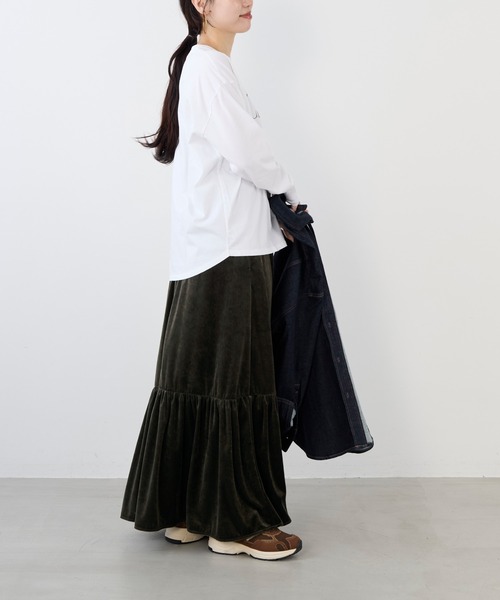 MICA&DEAL(マイカ&ディール)の「"CELIA"ロゴロングTシャツ(Tシャツ/カットソー・レディース・グレイッシュベージュ/グレー/ネイビー・FREE)」の18枚目の写真