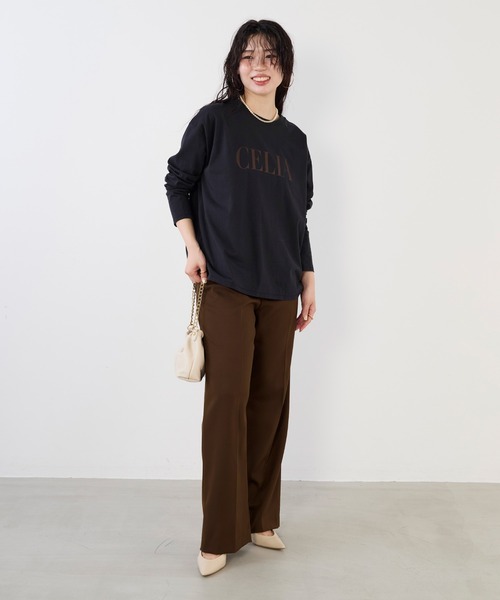 MICA&DEAL(マイカ&ディール)の「"CELIA"ロゴロングTシャツ(Tシャツ/カットソー・レディース・グレイッシュベージュ/グレー/ネイビー・FREE)」の20枚目の写真