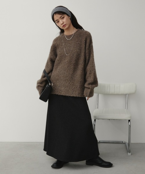 Aunt Marie's(アントマリーズ)の「ウールライク起毛ナロースカート(スカート・レディース・ブラック/チャコールグレー・LARGE/MEDIUM)」の21枚目の写真