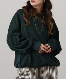 ニット×リブ切替タック袖Tシャツ