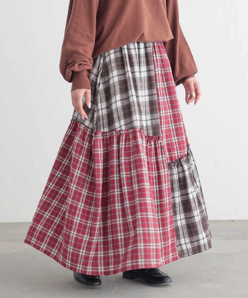 セール】『ミックスチェックスカート』（スカート）｜n'OrLABEL