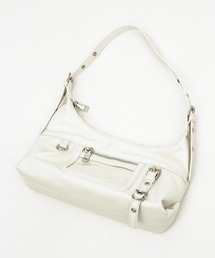 an meets zakka（アンミツザッカ）の「an meets zakka ロッキンベルト装飾クリアポケット合成皮革ハンドバッグ（ハンドバッグ）」