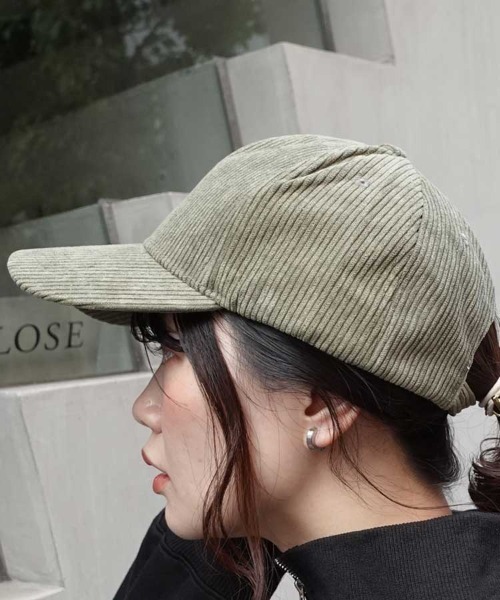 L'Appartement ベージュ コーデュロイキャップ L'Appartement ベージュ コーデュロイキャップ