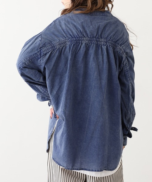 mitis(ミティス)の「mitis 硫化染め 袖ドロストシャツ(シャツ/ブラウス・レディース・ネイビー/カーキ/ブラック・M)」の18枚目の写真