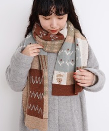 l'atelier du savon | _カラフルジャガード　ふとマフラー(ストール/ショール)