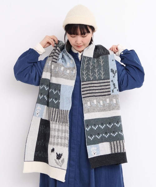 _カラフルジャガード ふとマフラー（ストール/ショール）｜l'atelier