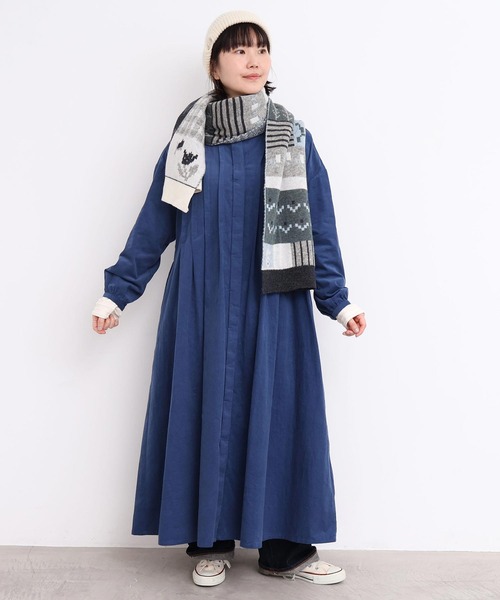 l'atelier du savon（アトリエドサボン）の「_カラフルジャガード　ふとマフラー（ストール/ショール・レディース・ブラウン/グレー・FREE）」の14枚目の写真