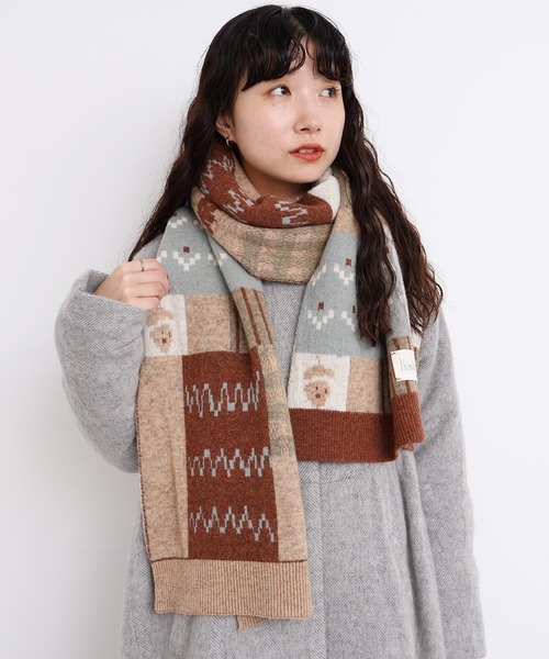 _カラフルジャガード ふとマフラー（ストール/ショール）｜l'atelier