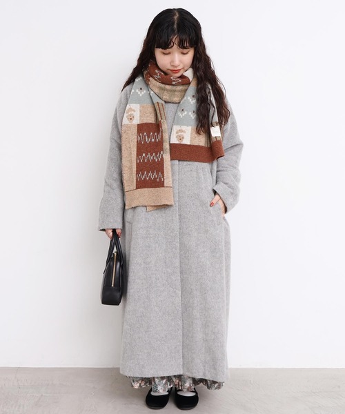 l'atelier du savon（アトリエドサボン）の「_カラフルジャガード　ふとマフラー（ストール/ショール・レディース・ブラウン/グレー・FREE）」の21枚目の写真