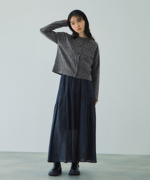 VICKY（ビッキー）の「アニマル柄カーディガン≪手洗い可能≫（カーディガン/ボレロ・レディース・ブラック系その他/グレー系その他/ブラウン系その他/ベージュ系その他・M）」の8枚目の写真