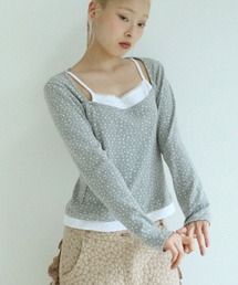 UGLY SHADOW（アグリーシャドウ）の「【Uglyshadow】FLOWER LAYERED T-SHIRT / 【アグリーシャドウ】フラワーレイヤード長袖Ｔシャツ（Tシャツ/カットソー）」