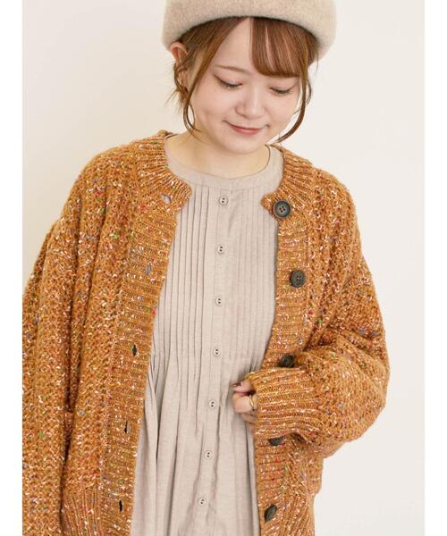 Samansa Mos2（サマンサ モスモス）の「カラーネップローゲージカーディガン（カーディガン/ボレロ・レディース・チャコールグレー/グリーン/ブラウン/キナリ・F）」の17枚目の写真