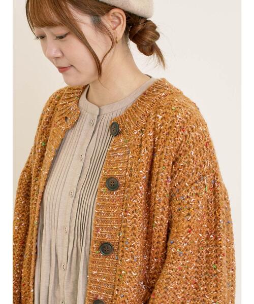 Samansa Mos2（サマンサ モスモス）の「カラーネップローゲージカーディガン（カーディガン/ボレロ・レディース・チャコールグレー/グリーン/ブラウン/キナリ・F）」の18枚目の写真