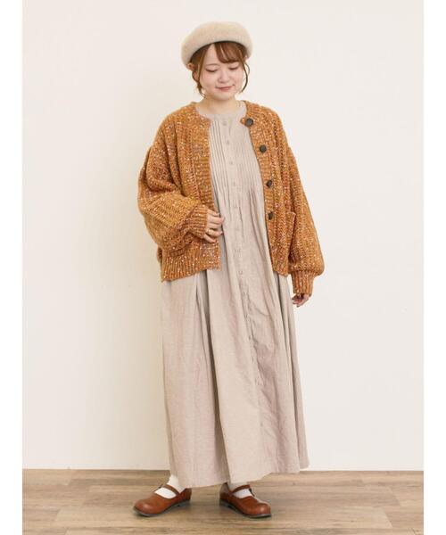 Samansa Mos2（サマンサ モスモス）の「カラーネップローゲージカーディガン（カーディガン/ボレロ・レディース・チャコールグレー/グリーン/ブラウン/キナリ・F）」の21枚目の写真