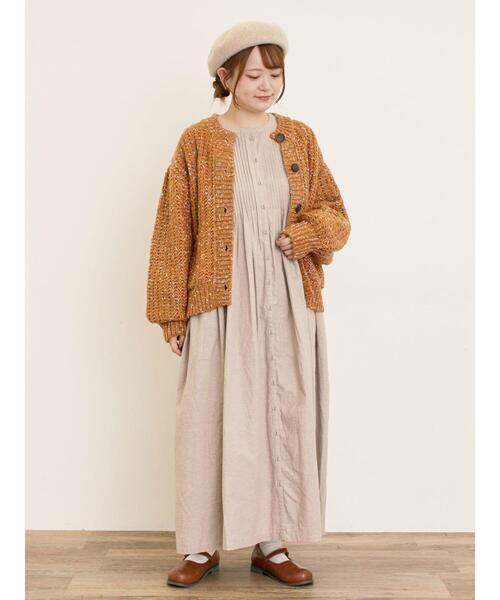 Samansa Mos2（サマンサ モスモス）の「カラーネップローゲージカーディガン（カーディガン/ボレロ・レディース・チャコールグレー/グリーン/ブラウン/キナリ・F）」の22枚目の写真