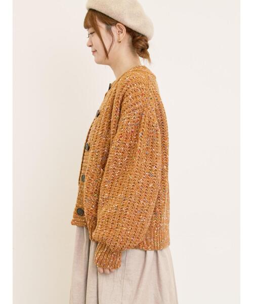 Samansa Mos2（サマンサ モスモス）の「カラーネップローゲージカーディガン（カーディガン/ボレロ・レディース・チャコールグレー/グリーン/ブラウン/キナリ・F）」の7枚目の写真