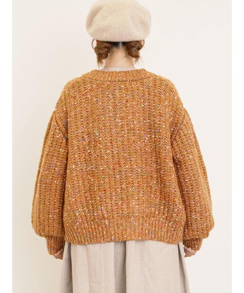 Samansa Mos2（サマンサ モスモス）の「カラーネップローゲージカーディガン（カーディガン/ボレロ・レディース・チャコールグレー/グリーン/ブラウン/キナリ・F）」の8枚目の写真