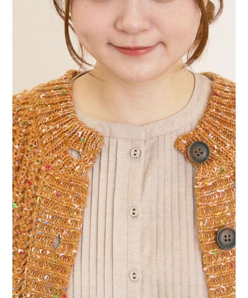 Samansa Mos2（サマンサ モスモス）の「カラーネップローゲージカーディガン（カーディガン/ボレロ・レディース・チャコールグレー/グリーン/ブラウン/キナリ・F）」の9枚目の写真