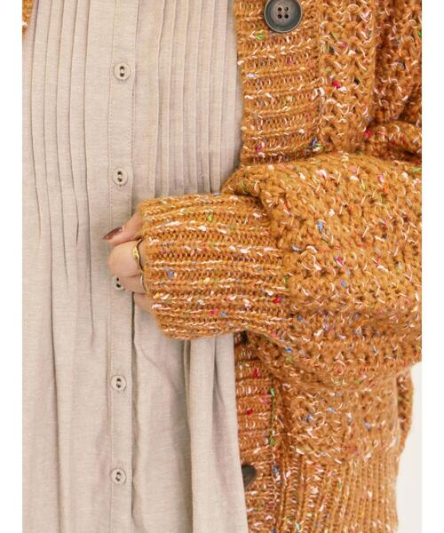 Samansa Mos2（サマンサ モスモス）の「カラーネップローゲージカーディガン（カーディガン/ボレロ・レディース・チャコールグレー/グリーン/ブラウン/キナリ・F）」の11枚目の写真