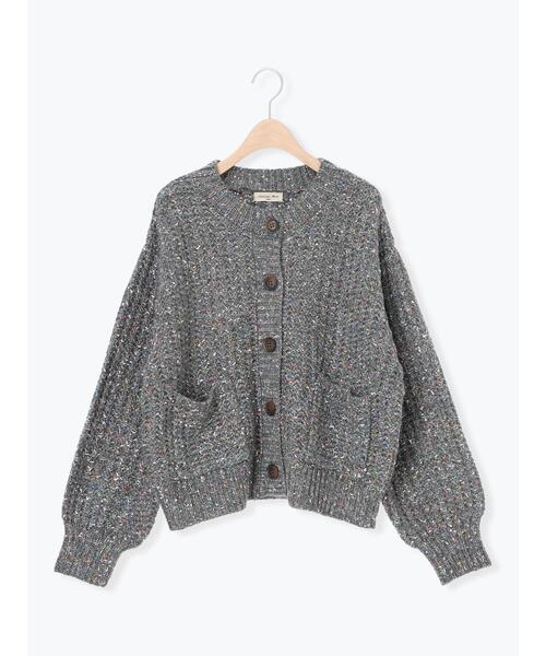 Samansa Mos2（サマンサ モスモス）の「カラーネップローゲージカーディガン（カーディガン/ボレロ・レディース・チャコールグレー/グリーン/ブラウン/キナリ・F）」の16枚目の写真