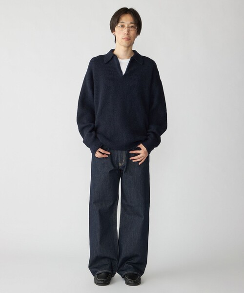 City Ambient Products（シティアンビエントプロダクツ）の「City Ambient Products: AZE スキッパー ポロシャツ（ニット/セーター・メンズ・ブラウン/ネイビー・SMALL/MEDIUM/LARGE）」の21枚目の写真