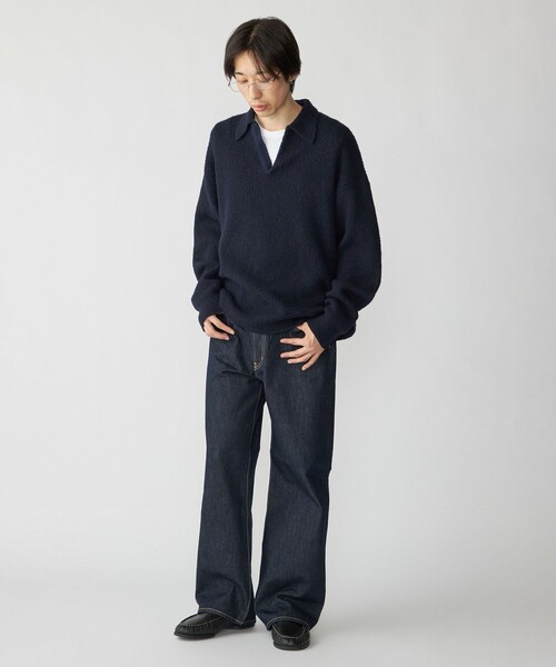 City Ambient Products（シティアンビエントプロダクツ）の「City Ambient Products: AZE スキッパー ポロシャツ（ニット/セーター・メンズ・ブラウン/ネイビー・SMALL/MEDIUM/LARGE）」の22枚目の写真