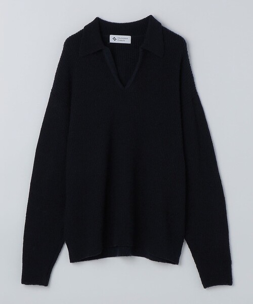 City Ambient Products（シティアンビエントプロダクツ）の「City Ambient Products: AZE スキッパー ポロシャツ（ニット/セーター・メンズ・ブラウン/ネイビー・SMALL/MEDIUM/LARGE）」の6枚目の写真