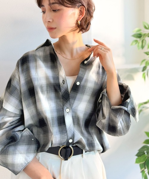 セール】綿100％で仕立てた、大人の贅沢感。チェック柄サイドスリット