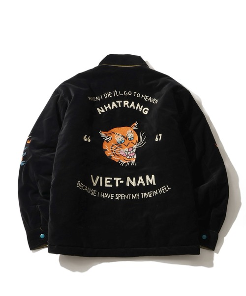 HOUSTON（ヒューストン）の「【HOUSTON/ヒューストン】 REVERSIBLE VIETNAM JACKET / リバーシブル ヴェトナム ジャケット（スカジャン・メンズ・グリーン/ブラック・M/L/XL）」の4枚目の写真