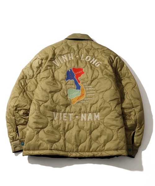 HOUSTON（ヒューストン）の「【HOUSTON/ヒューストン】 REVERSIBLE VIETNAM JACKET / リバーシブル ヴェトナム ジャケット（スカジャン・メンズ・グリーン/ブラック・M/L/XL）」の6枚目の写真