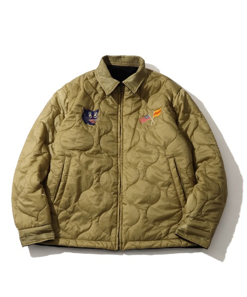 HOUSTON（ヒューストン）の「【HOUSTON/ヒューストン】 REVERSIBLE VIETNAM JACKET / リバーシブル ヴェトナム ジャケット（スカジャン・メンズ・グリーン/ブラック・M/L/XL）」の5枚目の写真
