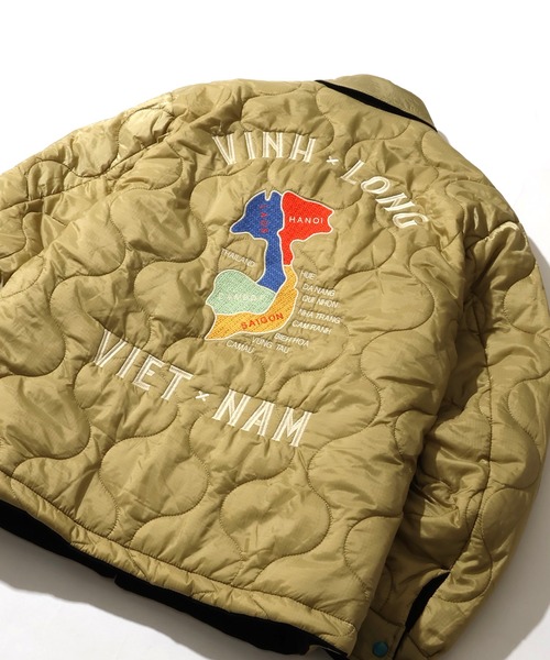 HOUSTON（ヒューストン）の「【HOUSTON/ヒューストン】 REVERSIBLE VIETNAM JACKET / リバーシブル ヴェトナム ジャケット（スカジャン・メンズ・グリーン/ブラック・M/L/XL）」の16枚目の写真
