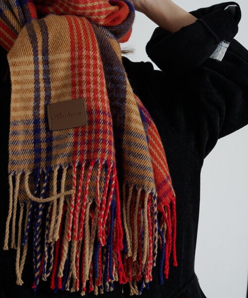 Kastane（カスタネ）の「チェックプレイマフラー（マフラー・レディース・ブラウン/ベージュ・FREE）」の10枚目の写真