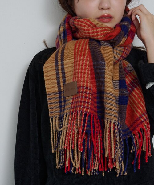 Kastane（カスタネ）の「チェックプレイマフラー（マフラー・レディース・ブラウン/ベージュ・FREE）」の12枚目の写真