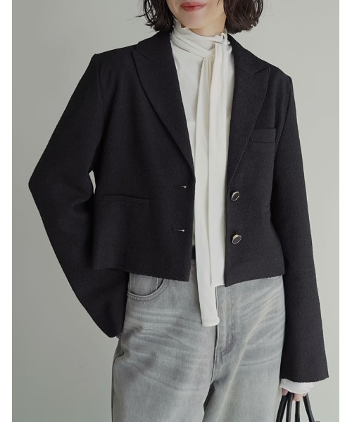 テーラード 2025AW COLLECTION]ツイードクロップドテーラードジャケット