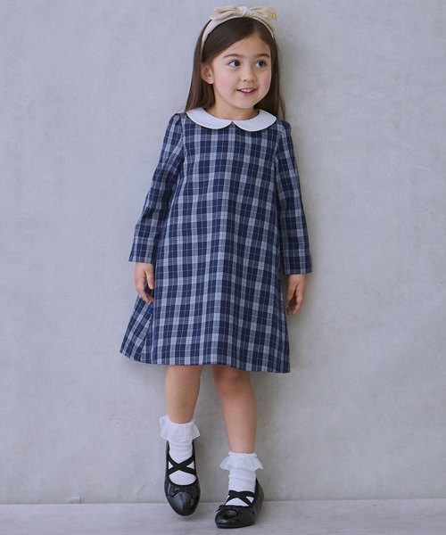 セール】【セミフォーマル】衿つき長袖ワンピース（ワンピース