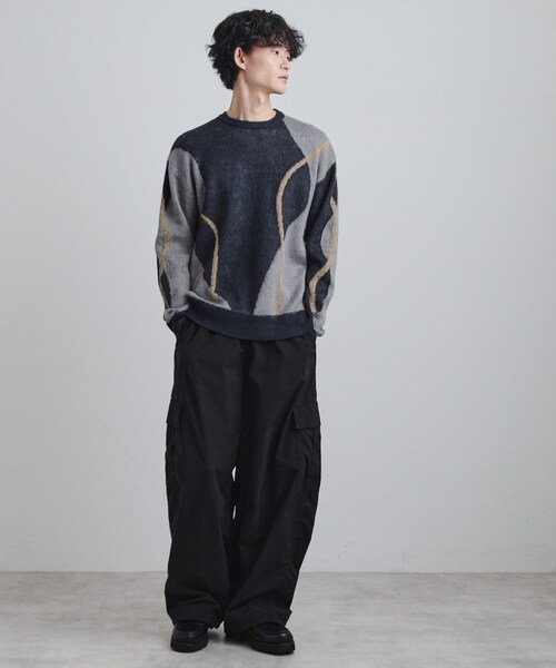 tk.TAKEO KIKUCHI（ティーケータケオキクチ）の「コンプリケートラインアートプルオーバー（ニット/セーター・メンズ・ブラック/オフホワイト/ブルー系その他・02/03）」の11枚目の写真