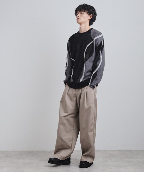 tk.TAKEO KIKUCHI（ティーケータケオキクチ）の「コンプリケートラインアートプルオーバー（ニット/セーター・メンズ・ブラック/オフホワイト/ブルー系その他・02/03）」の14枚目の写真