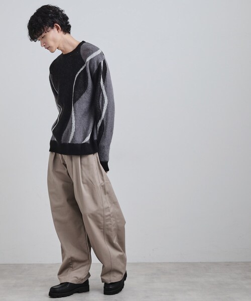 tk.TAKEO KIKUCHI（ティーケータケオキクチ）の「コンプリケートラインアートプルオーバー（ニット/セーター・メンズ・ブラック/オフホワイト/ブルー系その他・02/03）」の15枚目の写真