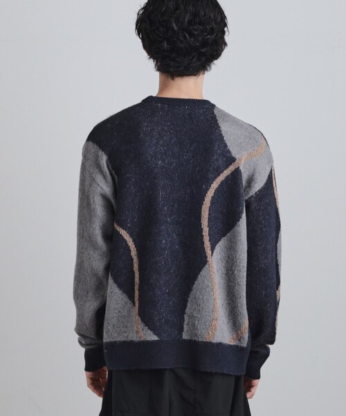 tk.TAKEO KIKUCHI（ティーケータケオキクチ）の「コンプリケートラインアートプルオーバー（ニット/セーター・メンズ・ブラック/オフホワイト/ブルー系その他・02/03）」の19枚目の写真