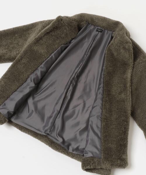URBAN RESEARCH DOORS（アーバンリサーチドアーズ）の「コクーンシルエットボアコート（その他アウター・レディース・チャコールグレー/ブラウン・MEDIUM）」の5枚目の写真