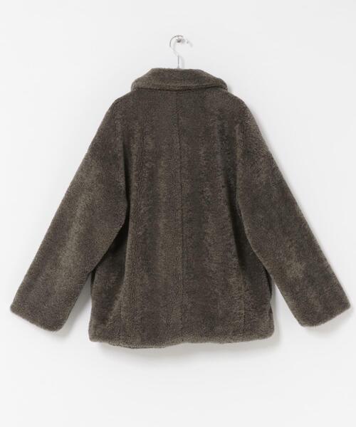 URBAN RESEARCH DOORS（アーバンリサーチドアーズ）の「コクーンシルエットボアコート（その他アウター・レディース・チャコールグレー/ブラウン・MEDIUM）」の6枚目の写真