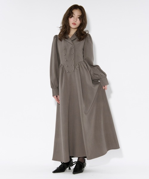 セール】2way code neck トレンチデザインワンピース(ワンピース セール】2way code neck トレンチデザインワンピース(ワンピース