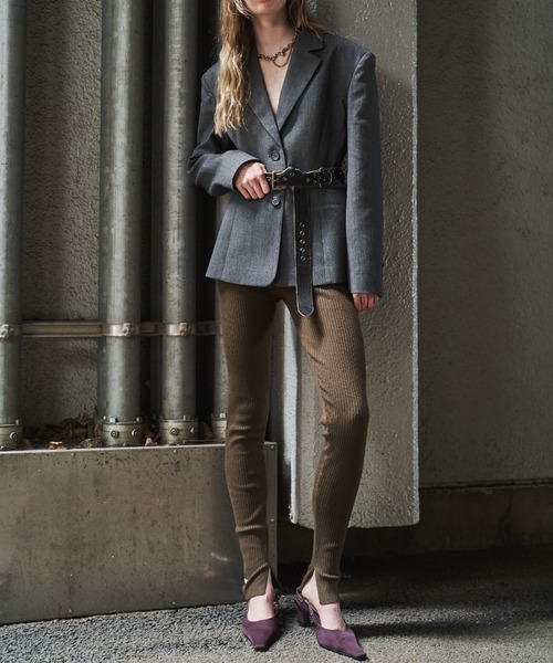 JOSE MOON（ジョゼムーン）の「WAIST CONSCIOUS PAT IN JACKET/ウエストコンシャスパットインジャケット（テーラードジャケット・レディース・グレー/ブラック・36/38）」の16枚目の写真